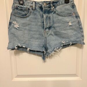 Wild Fable Light Blue Distressed Super High-Rise Shorts
